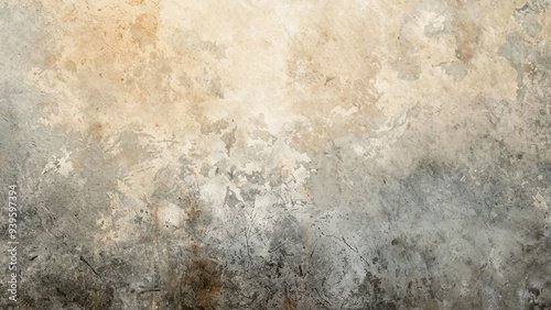 Weathered Concrete Wall with Scratches and Stains