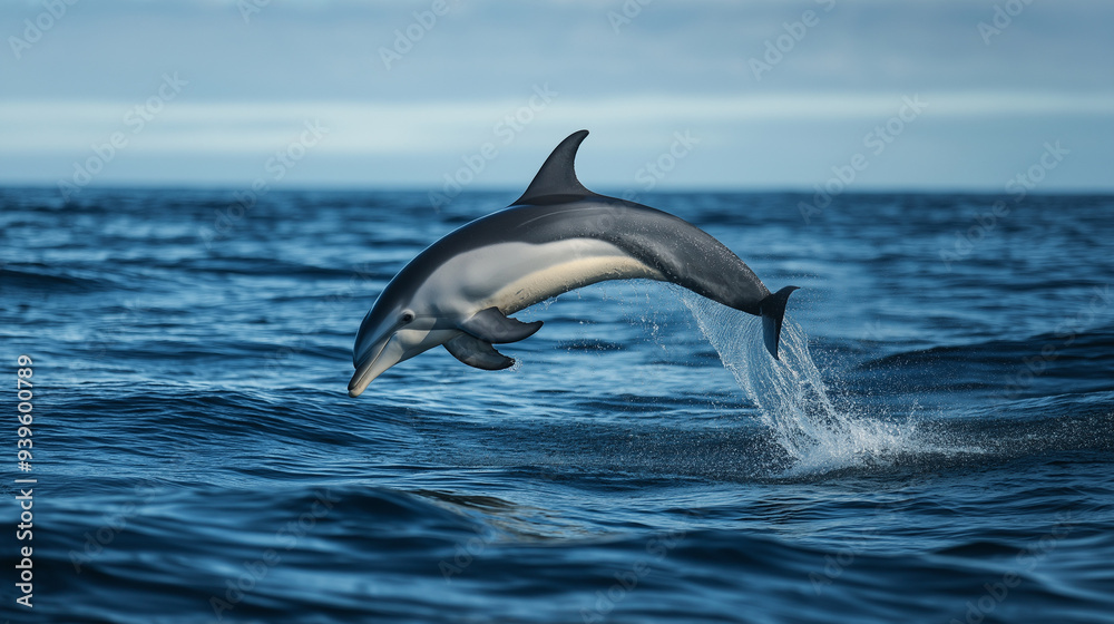 Obraz premium 11. Clear and sharp image of a playful dolphin leaping from the ocean