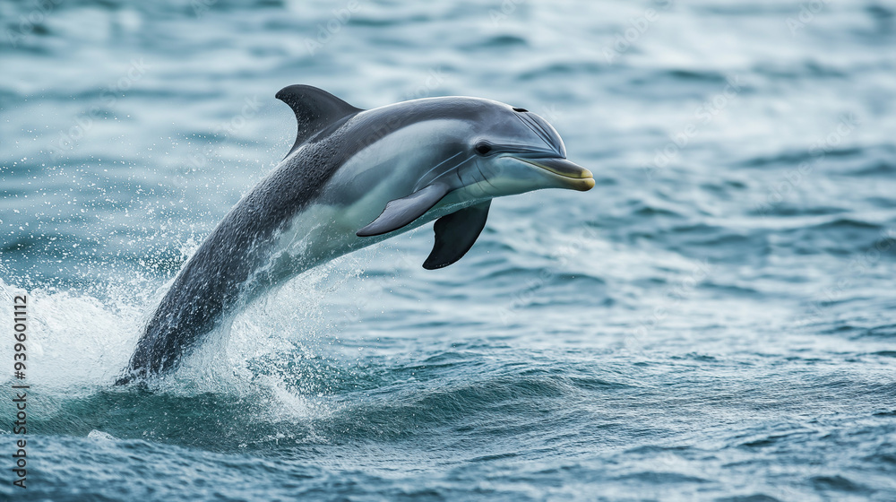 Obraz premium 11. Clear and sharp image of a playful dolphin leaping from the ocean