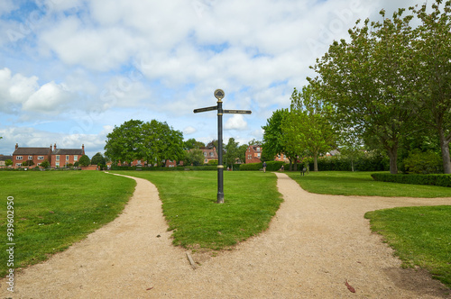 Park pathways in Breaston, Derbyshire, UK photo