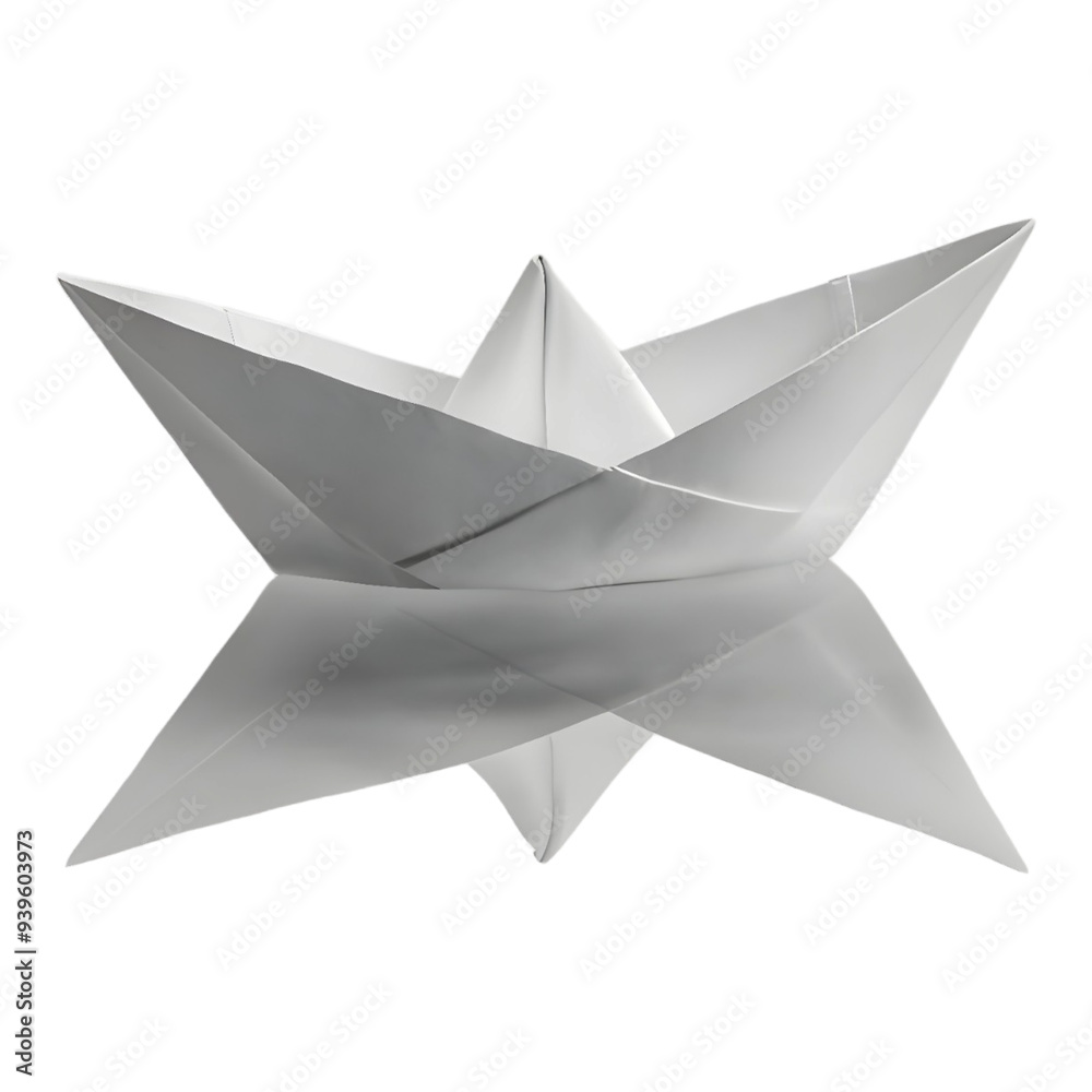 paper boat folded neatly with reflection paper boat folded neatly with reflection