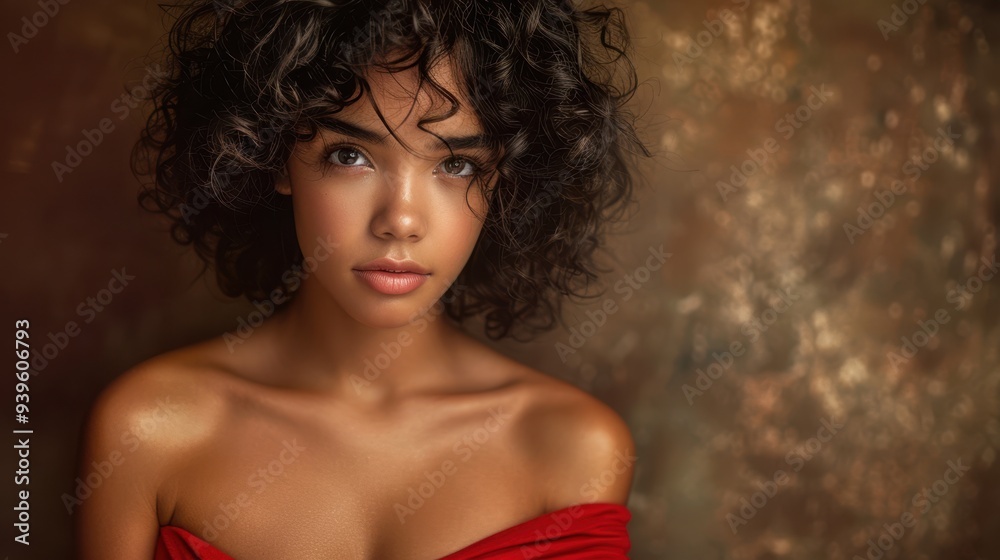 The beautiful curly-haired woman The beautiful curly-haired woman