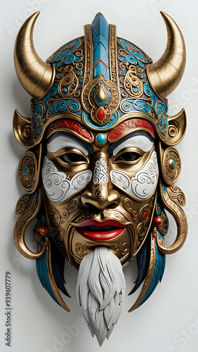  Abstraktion Maske mongolisch, asiatisch 9x16. Hintergrund für das Design 11.