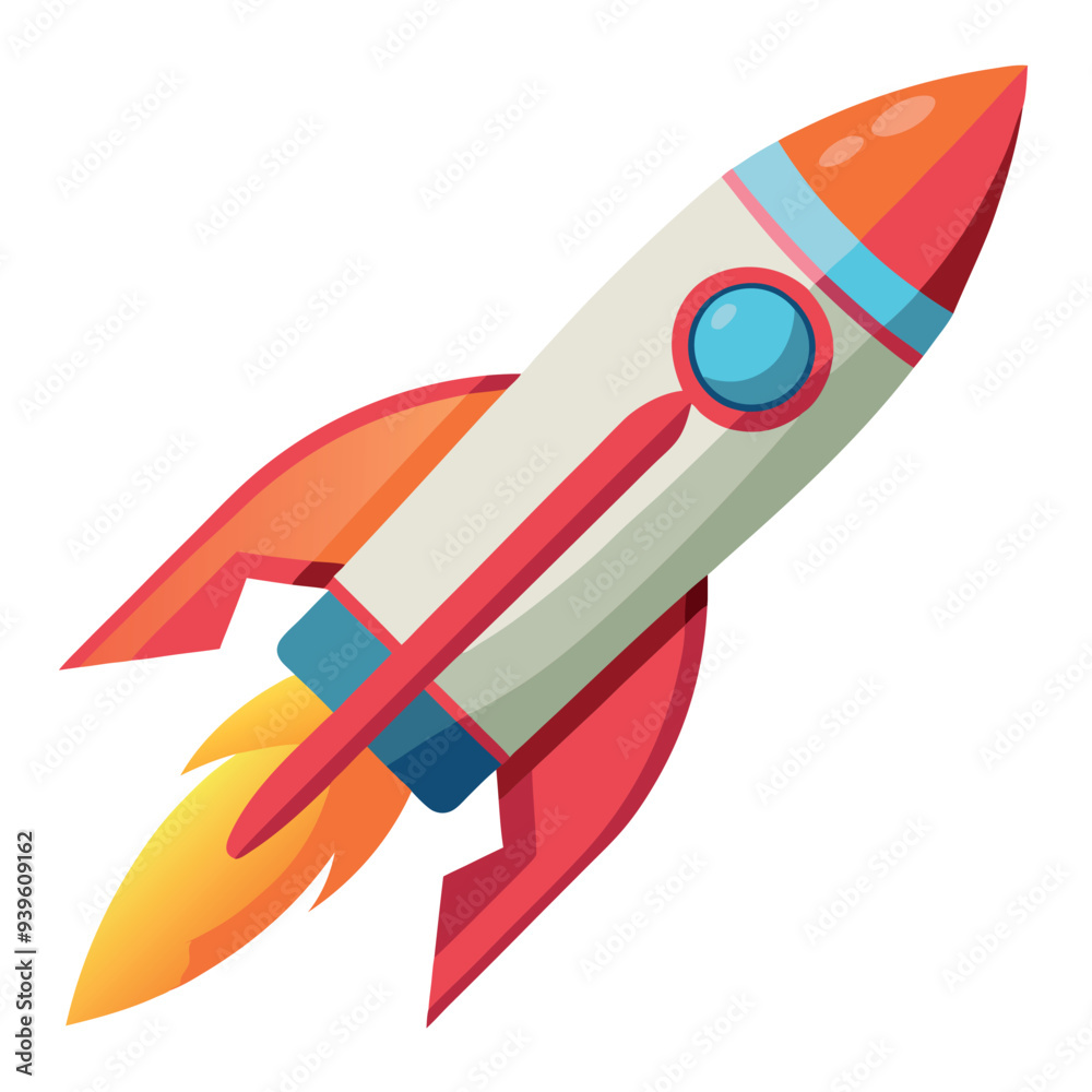 Naklejka premium Rocket icon. Spaceship launch icon. Vector