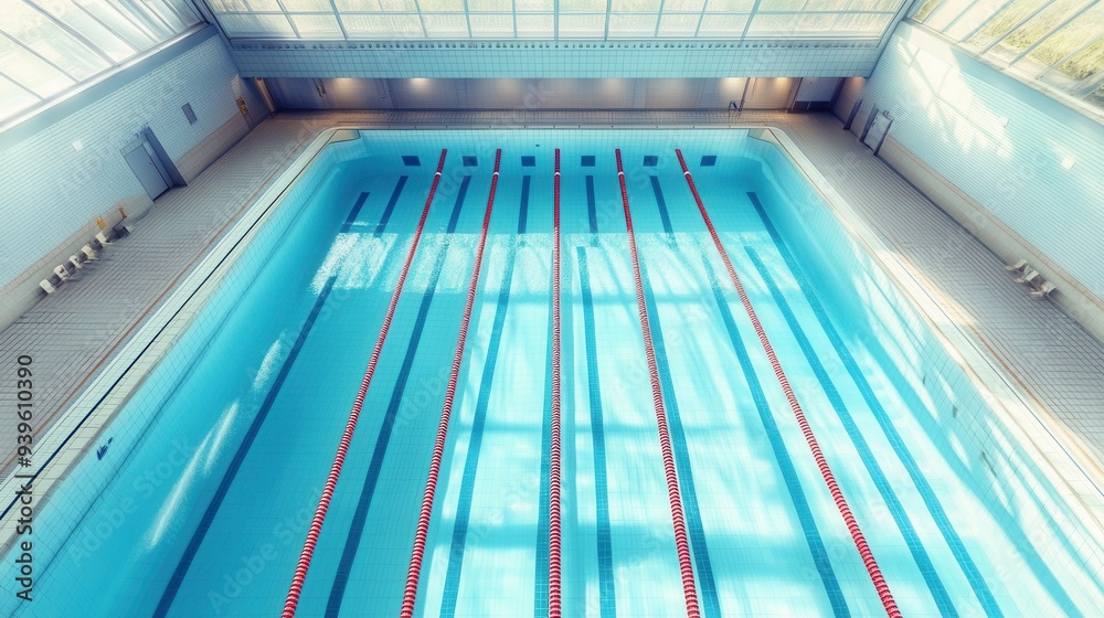 Obraz premium A sports pool with an aesthetic design for swimming.