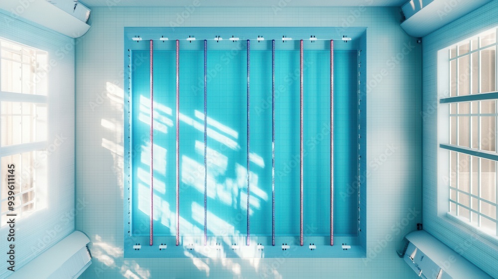 Fototapeta premium A beautiful pool for swimming and sports.