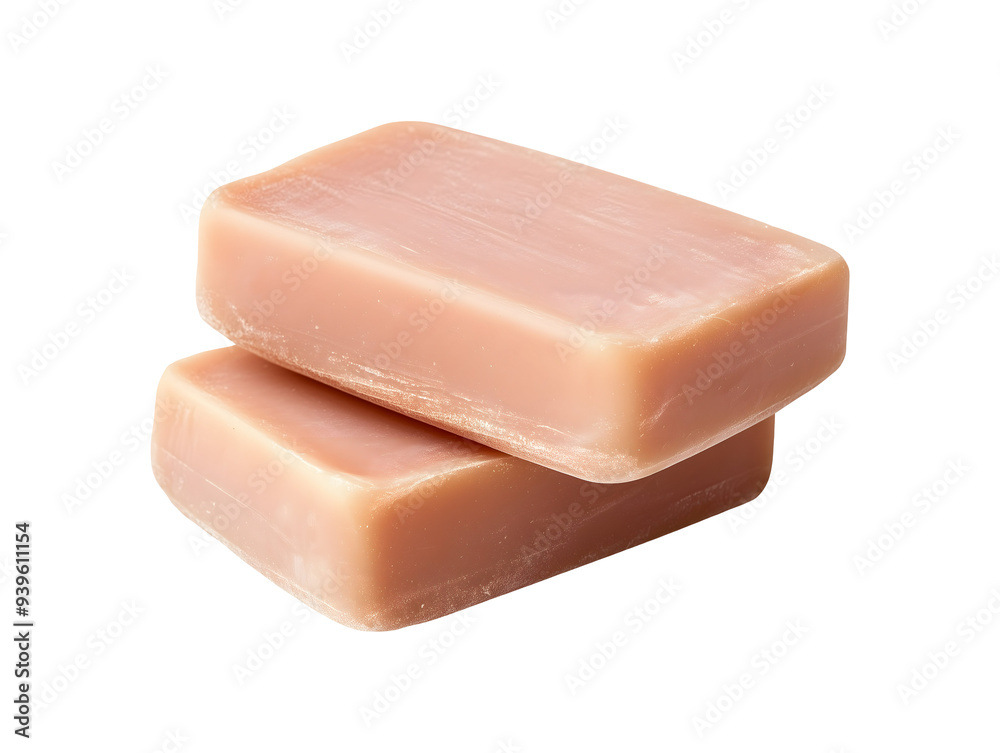 Stack of two organic soap bars isolated on transparent or white background Stack of two organic soap bars isolated on transparent or white background