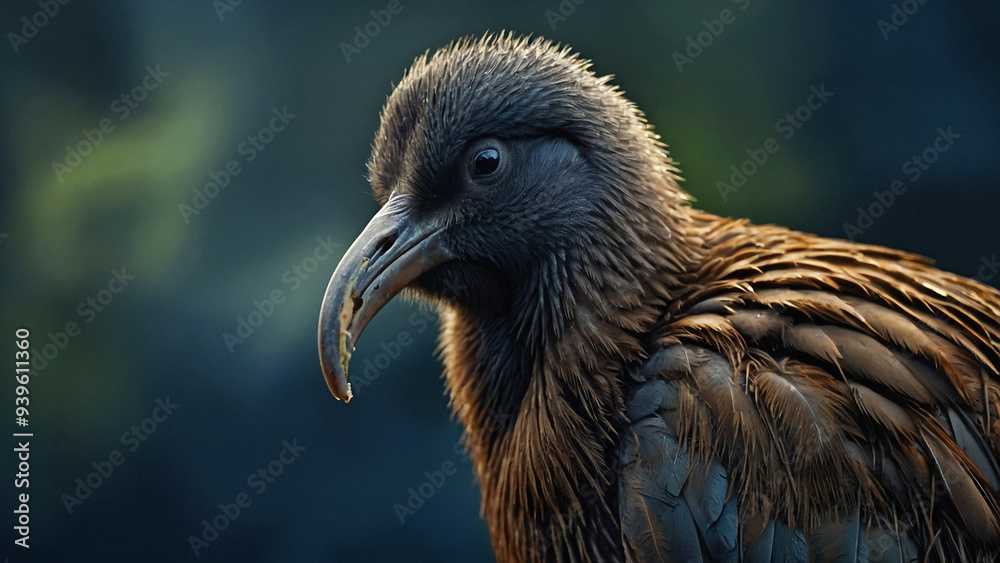 AI-Generated Art of a Majestic Bird in Tattered Navy Blue AI-Generated Art of a Majestic Bird in Tattered Navy Blue