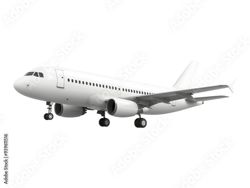 Passenger airplane isolated on transparent or white background