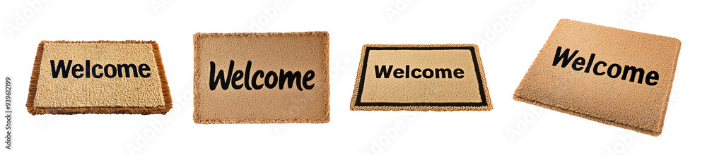 © Medard - Collection set of welcome doormats isolated on transparent or white background © Medard - Collection set of welcome doormats isolated on transparent or white background