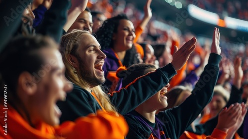 the cheering sports fans