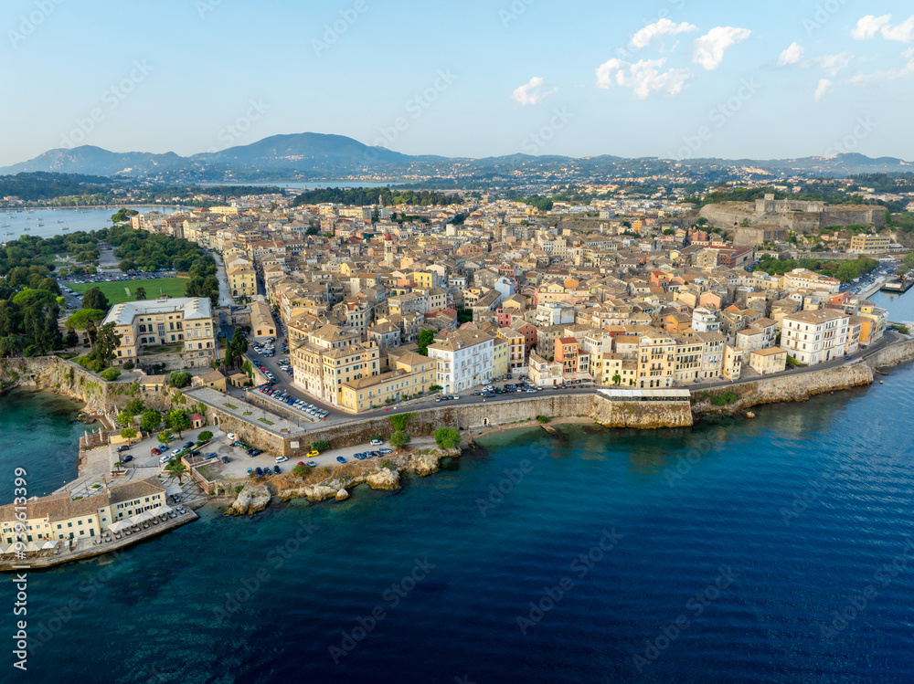Corfu town by the sea in summer Corfu town by the sea in summer