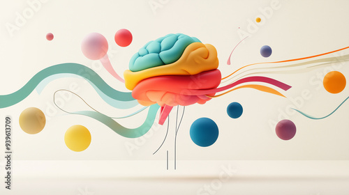 mind mapping expanding creative thoughts, 3D illustration photo