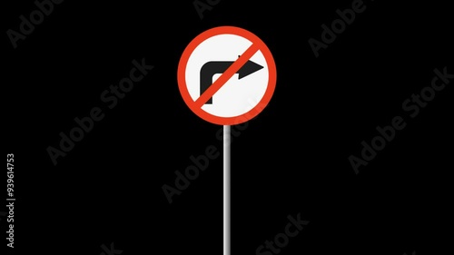 traffic sign, Road signs icon Animation Alpha Video