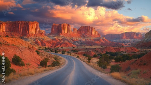 A picturesque path through semi-desert mountain valleys.