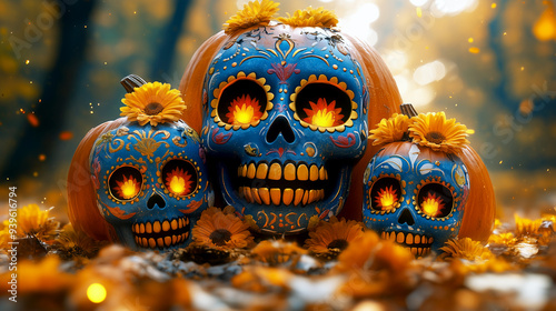 Mexican-Inspired Pumpkin Art photo