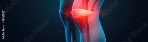 Knee joint, common sports injuries, 3D illustration