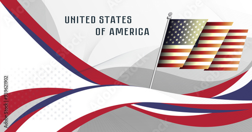 United State US American patriotic Banner, Background, web, layout template. America states map, presidential election campaign concept