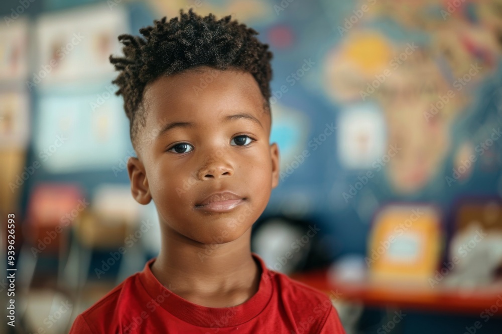 Portrait of a little boy for the first day of school Portrait of a little boy for the first day of school