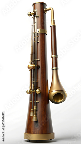 bassoon musical instruments on white background