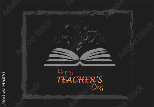 Happy teacher's day banner, cover 