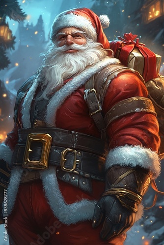 Santa Claus on a Snowy Journey