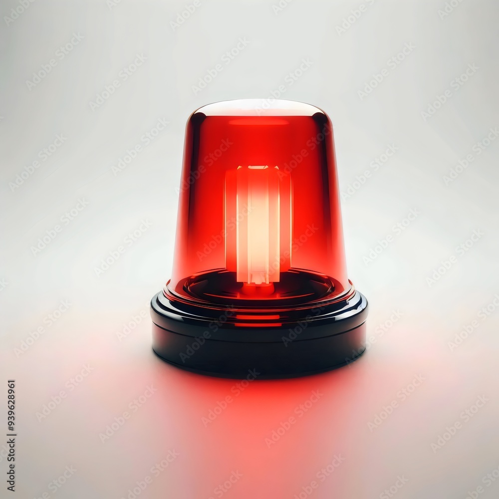 Red siren isolated on white background, Fire alarm, police, ambulance button Red siren isolated on white background, Fire alarm, police, ambulance button