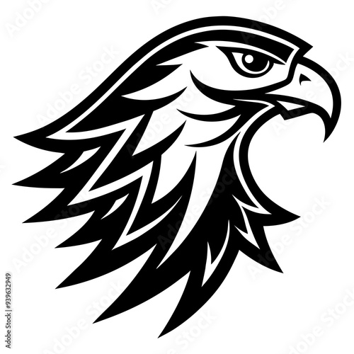 A sleek, persuasive icon of a falcon for sports teams.