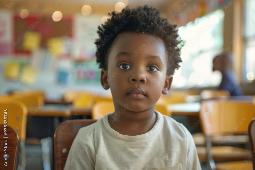Portrait of a little boy for the first day of school Portrait of a little boy for the first day of school