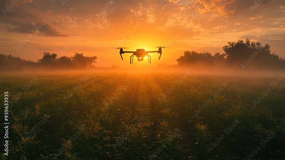 Farmers using drones to monitor crops in a vast agricultural landscape. Farmers using Gen AI drones for precision agriculture and crop management, Gen AI Adoption, agricultural technology. Farmers using drones to monitor crops in a vast agricultural landscape. Farmers using Gen AI drones for precision agriculture and crop management, Gen AI Adoption, agricultural technology.