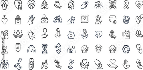 Cuadro en lienzo CHARITY & DONATE EDITABLE ICON