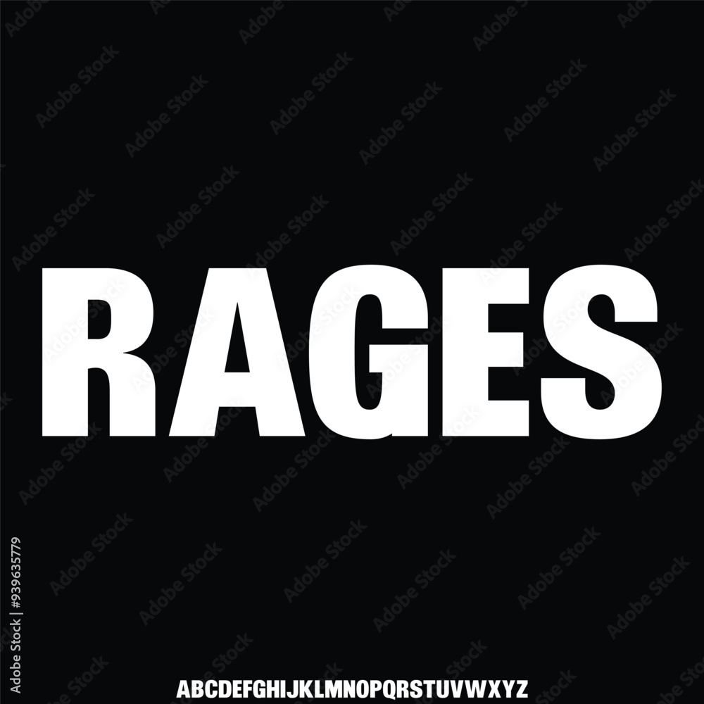 display font alphabet vector set