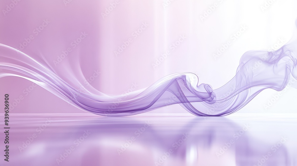 A refined light lilac backdrop transitioning smoothly into a glossy floor, highlighted by gentle, swirling smoke tendrils. A refined light lilac backdrop transitioning smoothly into a glossy floor, highlighted by gentle, swirling smoke tendrils.