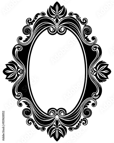vintage frame with floral ornament