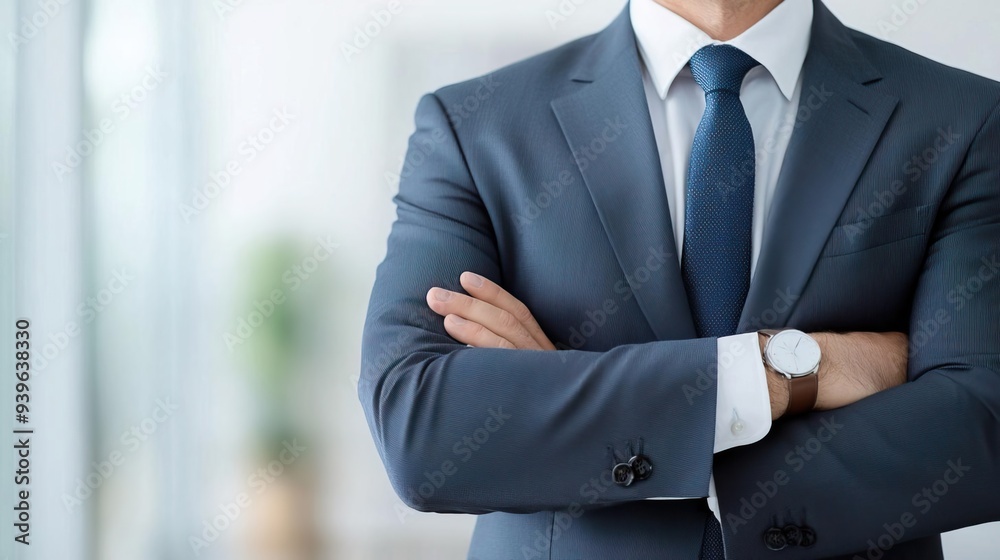 Closeup of a businessman's clenched fists, symbolizing determination and success.