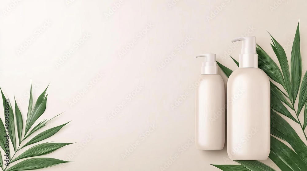 Shampoo cream bottle with a stylish, minimalist design, elegant packaging, modern beauty Shampoo cream bottle with a stylish, minimalist design, elegant packaging, modern beauty