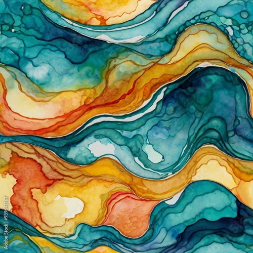 Tropical Ink Waves :Abstract background with waves