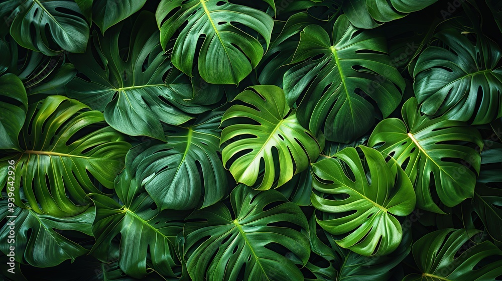Green Monstera Leaves Green Monstera Leaves