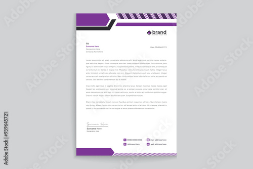 Flat abstract letterhead template