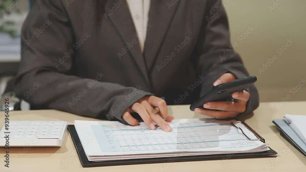 Business, person or hands with phone texting email in office for networking on app for social media. Closeup, laptop and secretary typing on mobile for research or online news on website at night Business, person or hands with phone texting email in office for networking on app for social media. Closeup, laptop and secretary typing on mobile for research or online news on website at night