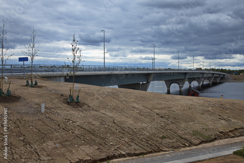 Road bridge over the river Kalixälven in Kalix, Sweden, Europe
 photo