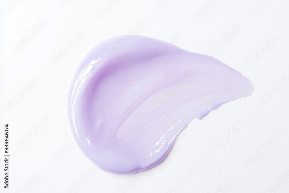 Lavender gel smear on a white background. Purple toning hair conditioner texture. Lavender gel smear on a white background. Purple toning hair conditioner texture.