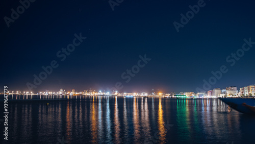 Wallpaper Mural landscape night view of the city at the sea Torontodigital.ca
