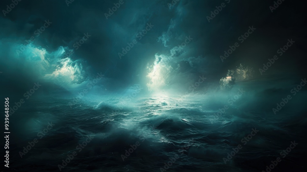 Lightning cuts through the abstract night sky. Dark clouds churn, signaling the storm's presence. Lightning cuts through the abstract night sky. Dark clouds churn, signaling the storm's presence.