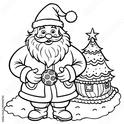 santa claus and christmas tree