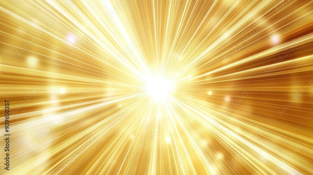 Fototapeta premium A bright radial light background with sharp, defined rays in white and yellow, radiating from a central point.