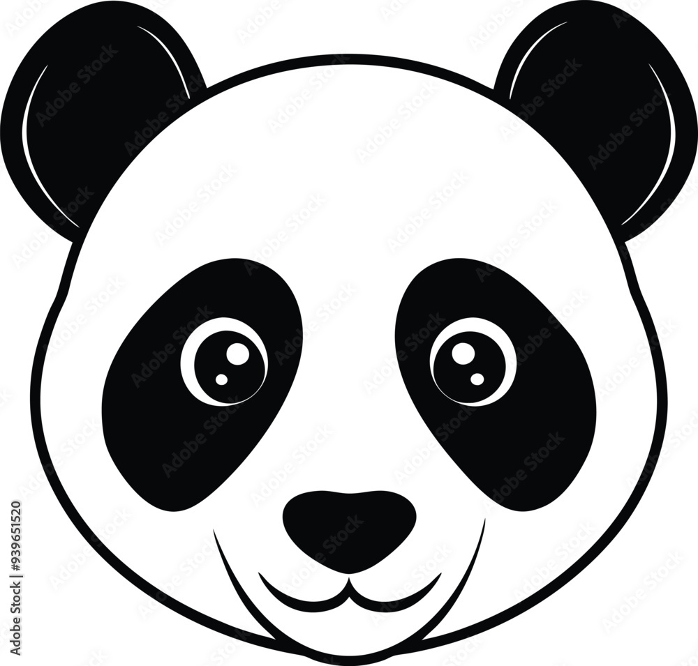 A stylized Panda head illustration with geometric elements A stylized Panda head illustration with geometric elements