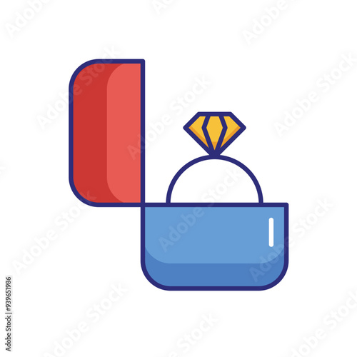 Diamound Rring vector icon photo