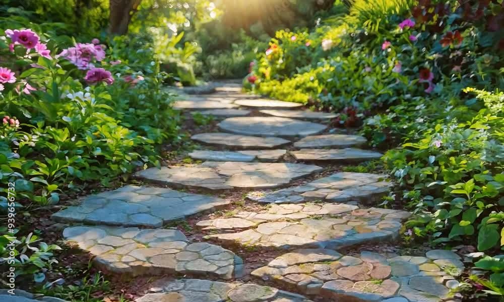 serene scenic roadside path amidst vibrant wildflowers serene scenic roadside path amidst vibrant wildflowers