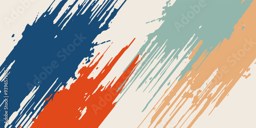 Straight thick vector lines. Black hand drawn brushstroke text boxes. Chinese, Korean, Japanese calligraphy brushstroke set. Rough grunge thick gouache paint texture.